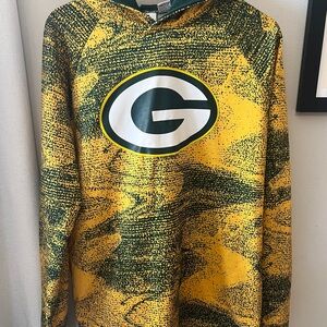 NFL Green Bay Packers Yellow and Green Static Pattern Hoodie